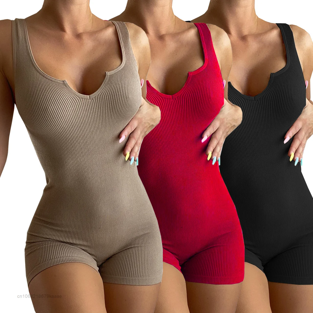 Nuovo Sexy Estate H M & Zaraes Donna 2022 Tute Da Donna Bodycon Nero Pagliaccetto Tute Casual Scollo A V Abiti Slim Femme