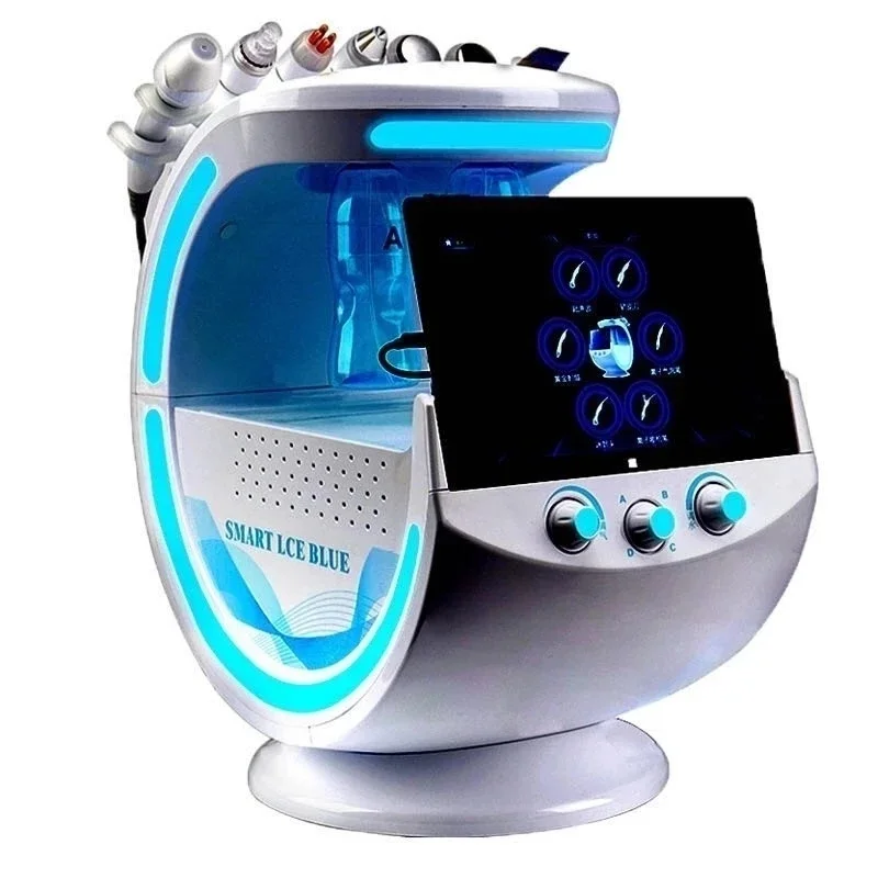 7 In 1 Smart Cleansing Skin Analysis Deep Pore Beauty Machine Ice Blue Vacuum Hydra Skin Lifting Salone Anti-Età