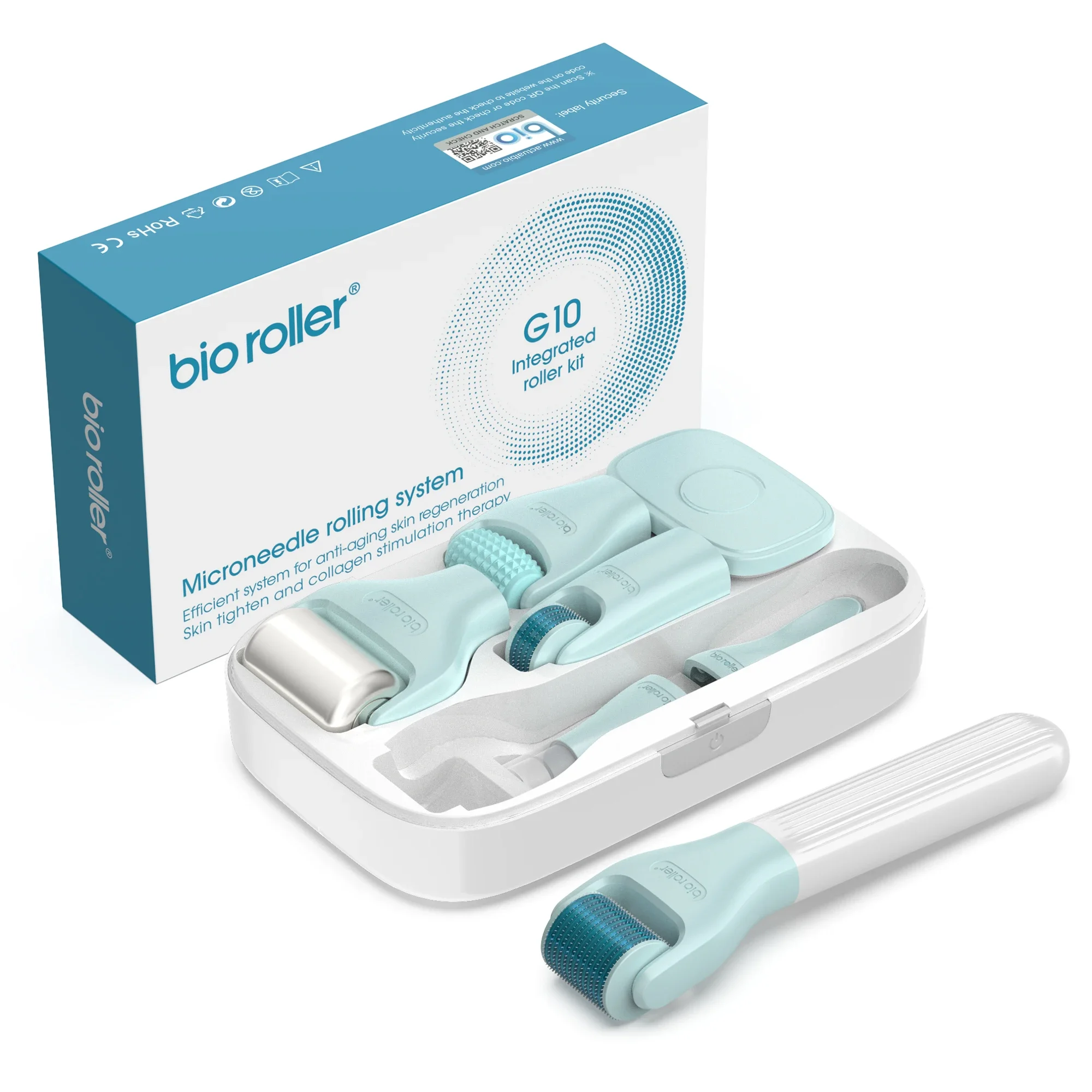 10 In 1 Derma Roller Kit G10 Bio Roller Microneedle Rolling System Skin Cooling Ice Roller Jade Massager Anti-Aging Skin Stringere