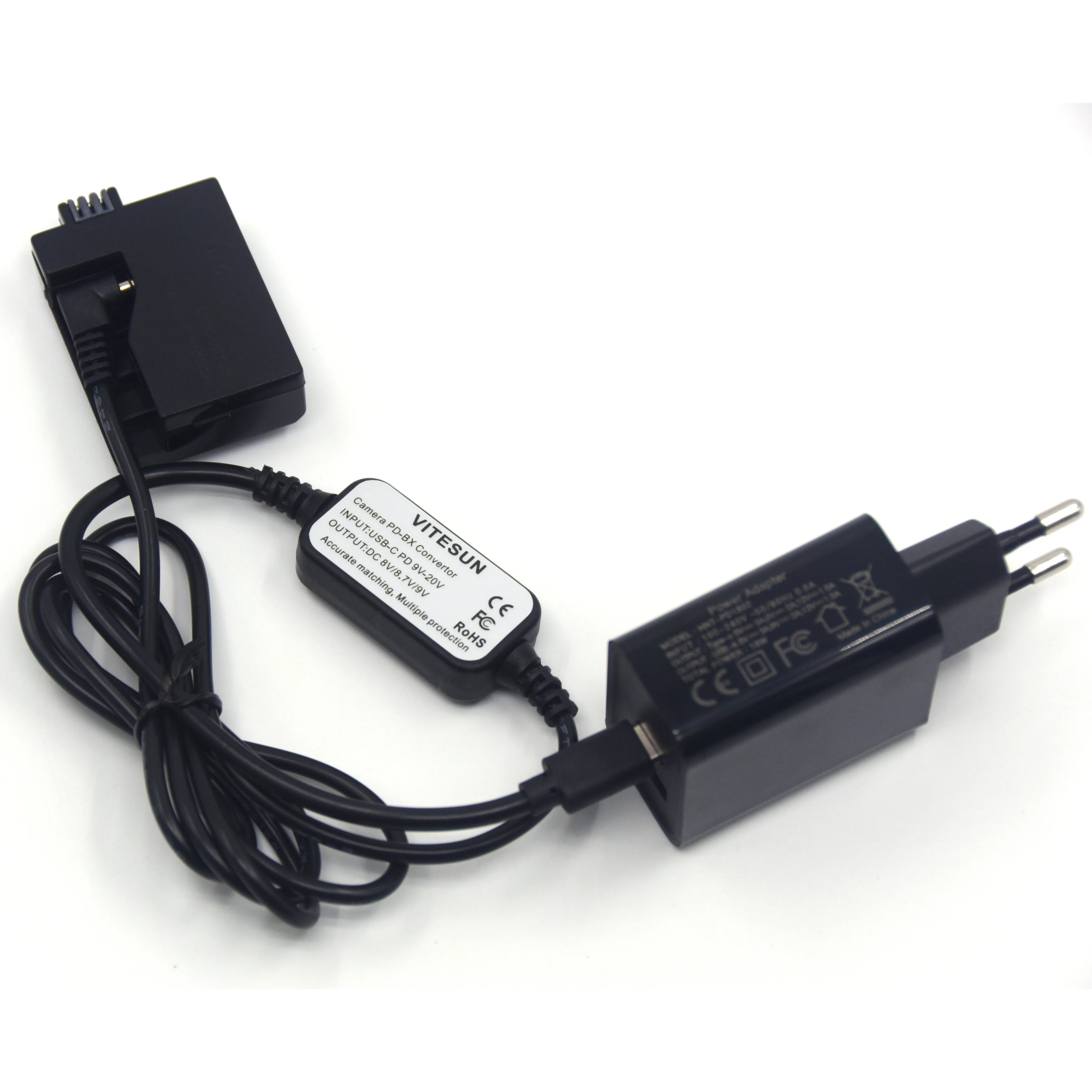 Dr-E5 Dc Accoppiatore Lp-E5 Dummy Battery Pd Charger Cavo Usb Type-C Power Bank Per Canon Eos Rebel Xsi T1I Kiss F X2 X3 450D 500D