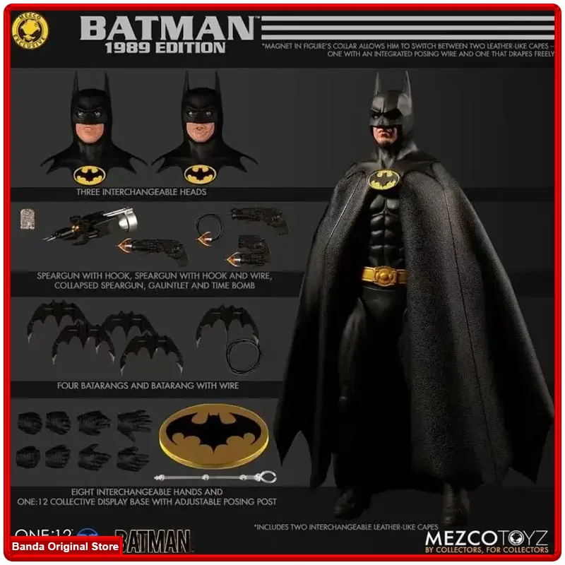 100% In Magazzino Originale Mezco One:12 Batman 1989 Edition Keaton Batman Golden 1/12 Action Collection Model Toys