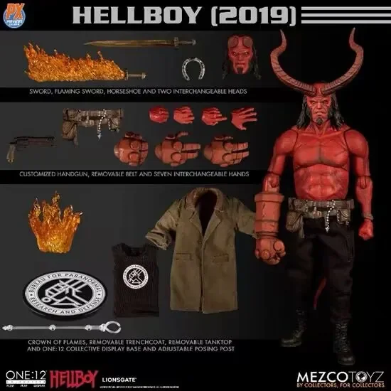 16Cm Originale Mezco Toyz 77540 1:12 Hellboy 2019 Soldato Maschile Set Completo Collezione Action Figure Modello In Pvc Ornamento Giocattoli Regalo