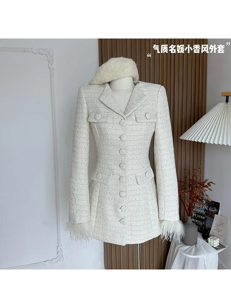 Donna Off White Blazer Office Ladies Allentato Coreano Moda Femminile Vintage Suit Jacket Monopetto Manica Lunga Outwear Clothes