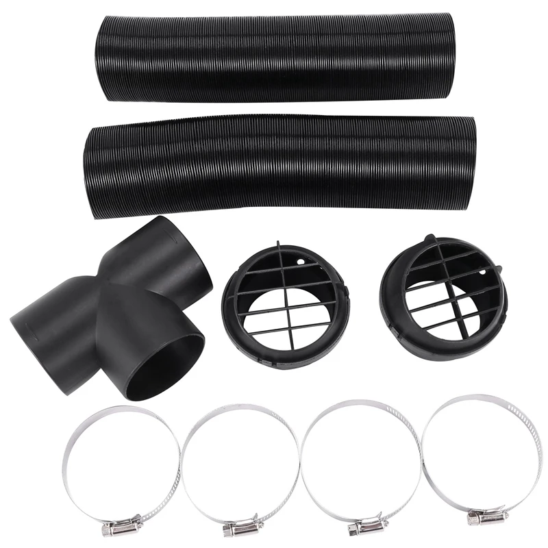 75Mm Car Auto Heater Pipe Duct T Piece Warm Air Outlet Vent Hose Clips Set For Parking Heater Webasto Eberspacher