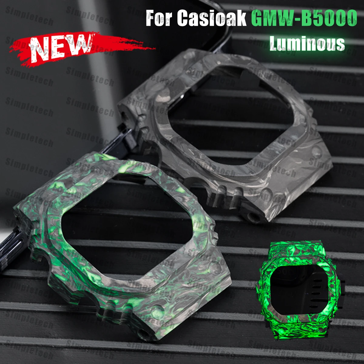 Custodia Fai Da Te In Fibra Di Carbonio Per Casioak Gmw-B5000 Modifica Cornice Cornice Per Accessori Retrofit Luminosi Serie Gmw-B5000