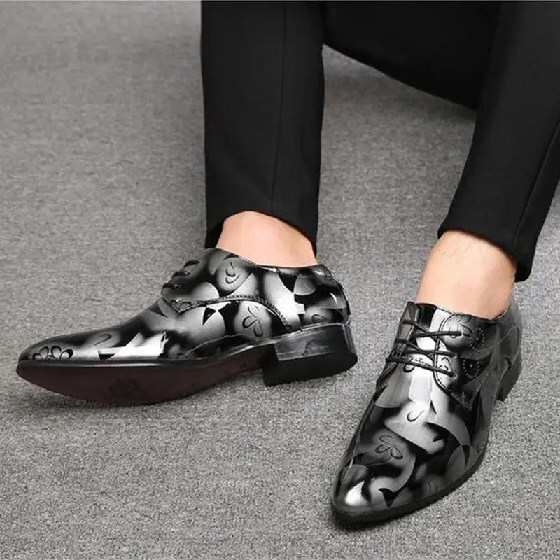 Scarpe Oxford In Pelle Verniciata Per Uomo Scarpe Eleganti Scarpe Formali Da Uomo Punta A Punta Scarpe Da Sposa D'Affari Plus Size 50 Scarpe Eleganti
