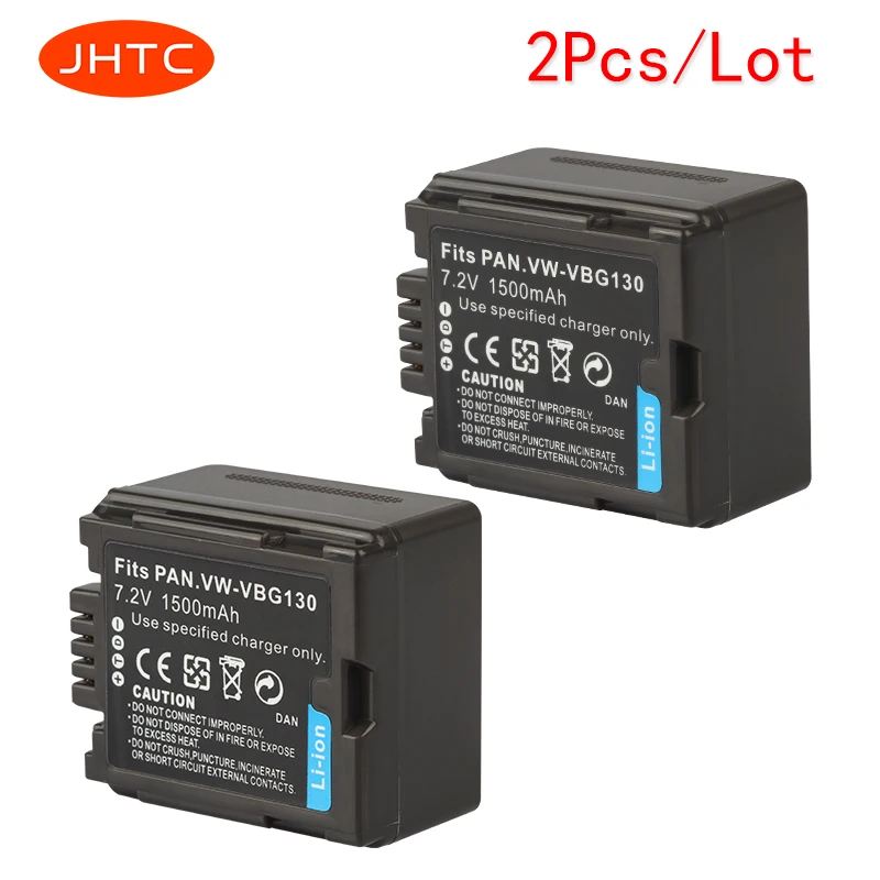 Jhtc 1500Mah Batterie Per Foto/Videocamera Per Panasonic Vw-Vbg070 Vw-Vbg130 Vw-Vbg260 Sdr-H20 Sdr-H28 Sdr-H258 Hdc-Sd1 2Pcs