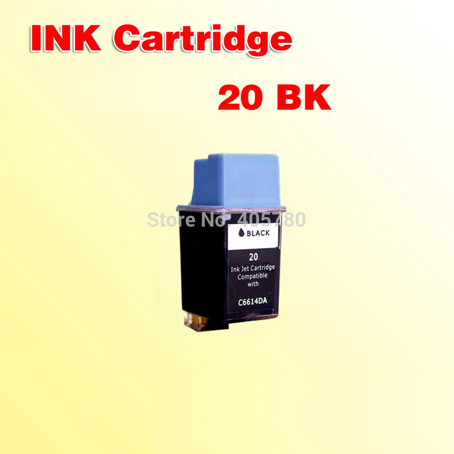 1X Cartuccia D'Inchiostro Nero 20Bk Per Stampante Hp20 C6614D Deskjet 610C 610Cl 612C 640C 656C 630C 632C 642C