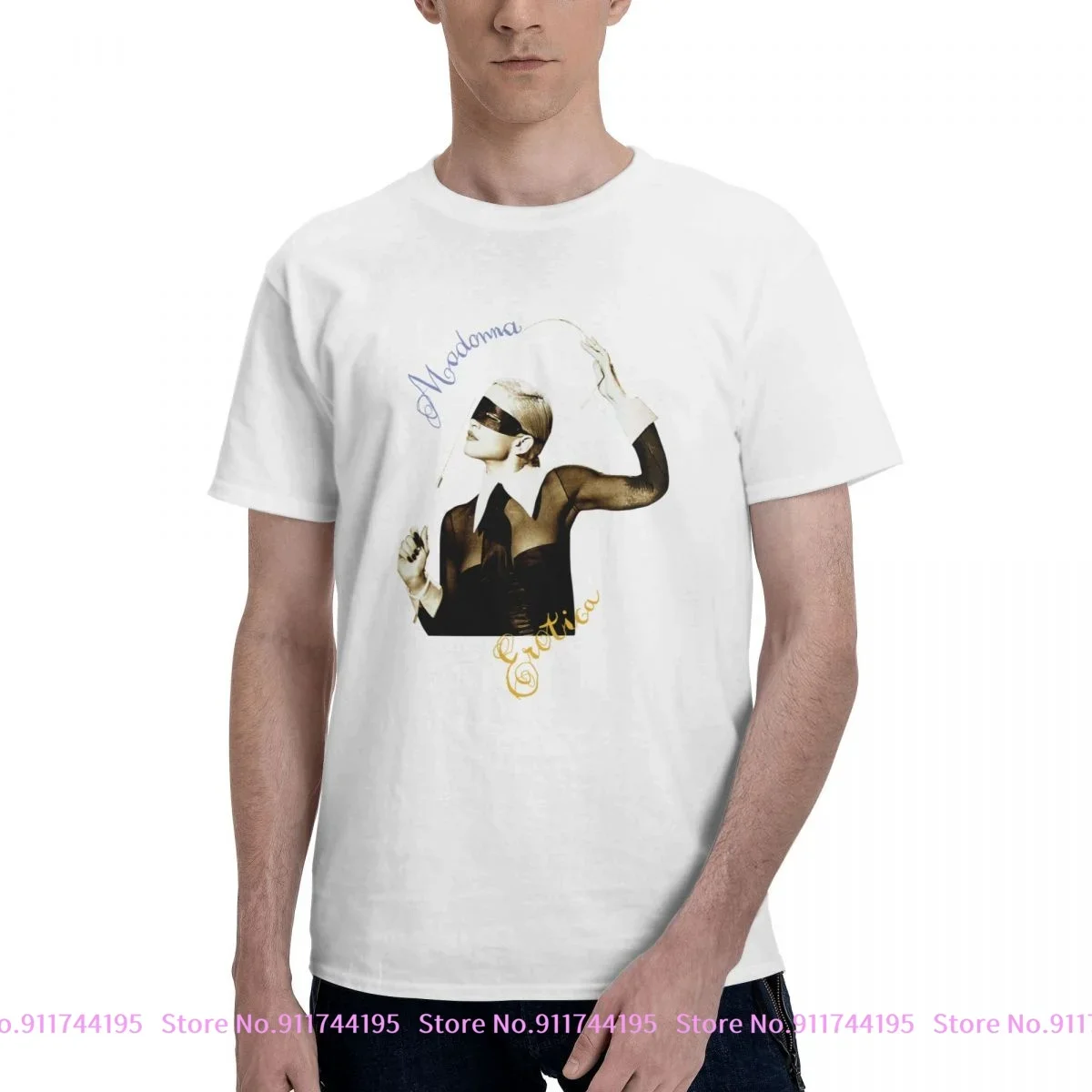Pop Madonna Gita Maschera Frusta Erotica Sex Book Promo Era Meisel Boy Toy T-Shirt Tee Splicing Shirt Di Alta Qualità
