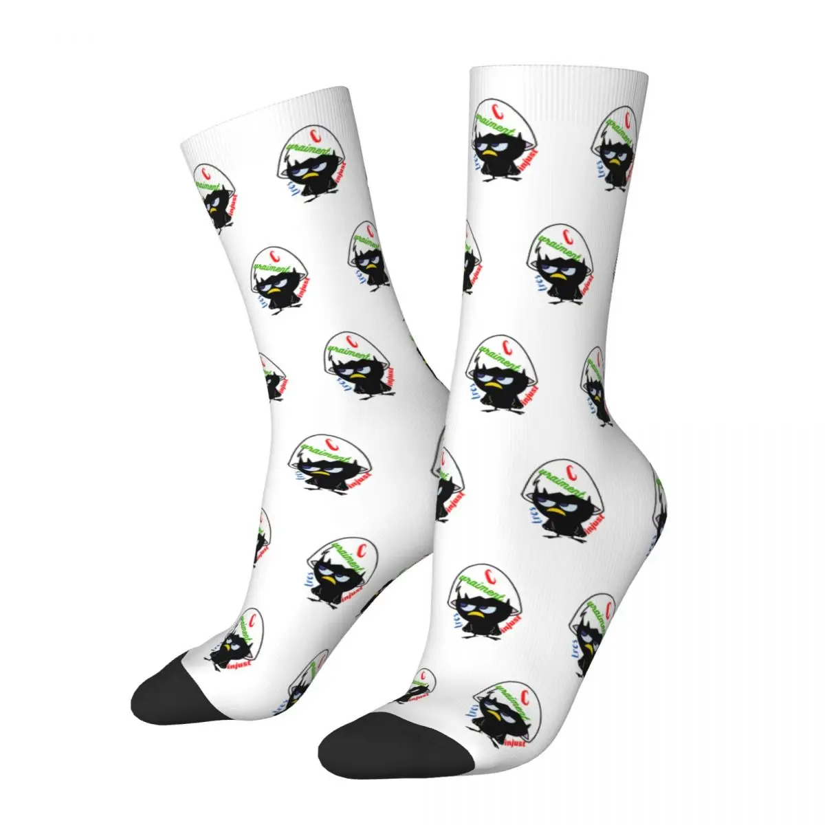 Calimero Angry Cartoon Chicken Socks Men'S Casual Italian Tv Socks Crazy Spring Summer Autumn Winter Middle Tube Socks Gift