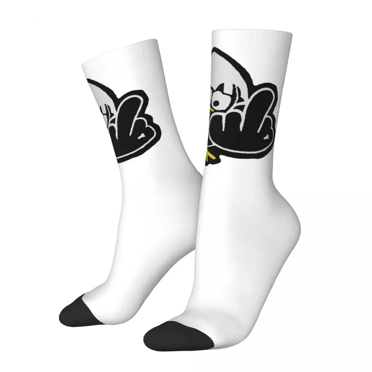 Autumn Winter Cool Women Men Calimero Funny Cartoon Chicken Socks Non-Slip Basketball Socks