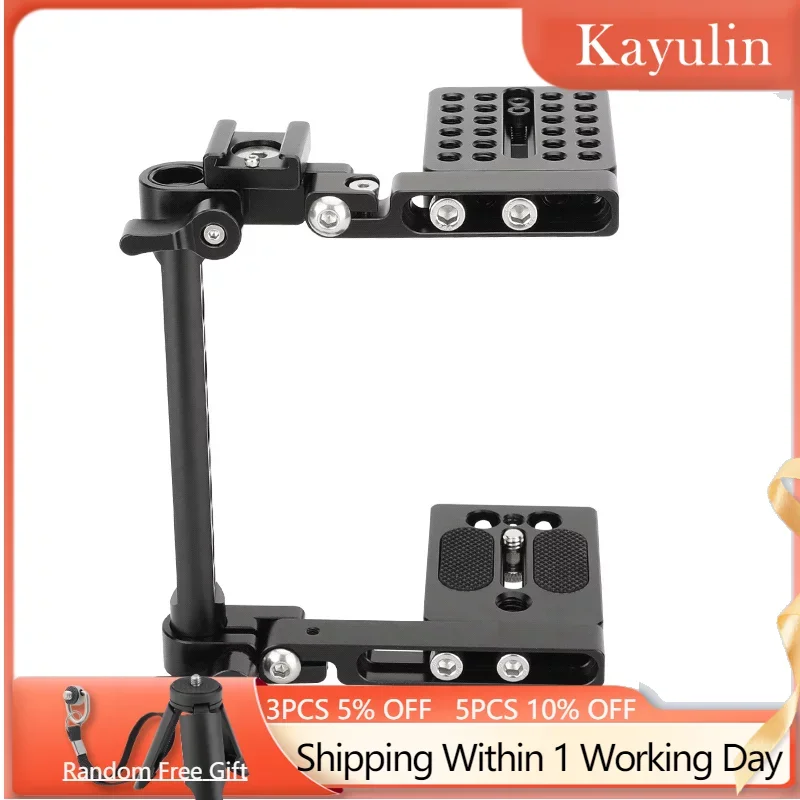 Kayulin Gabbia Per Fotocamera Con Telaio A C Pieghevole E Asta Per Formaggio Da 15Mm Per Dslrs Selezionati Per Canon, Nikon, Sony, Panasonic Dslrs
