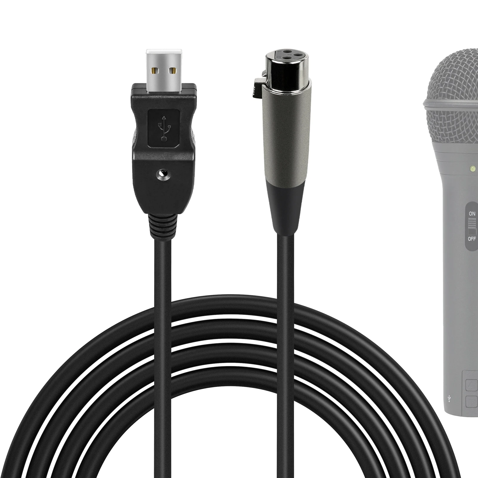 Geekria Per Creators Cavo Microfono Da Usb A Xlr Femmina 10 Ft / 3 M, Compatibile Con Fifine K688, Amplifame Am8, Shure Mv7