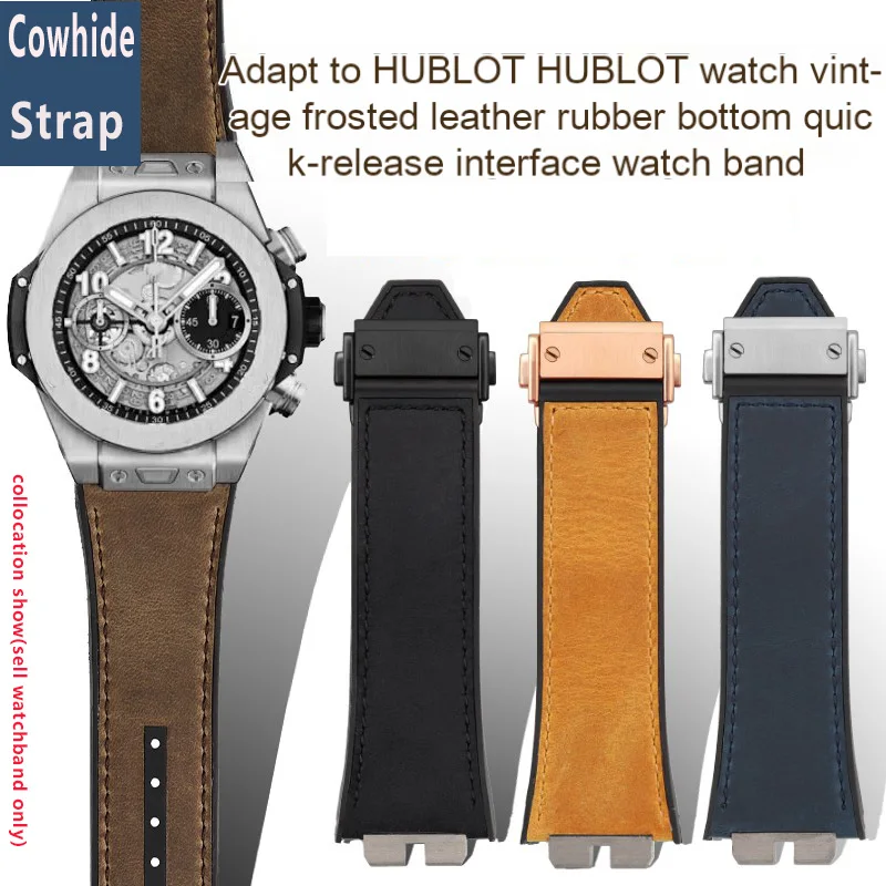 Bracciale In Vera Pelle Per Hublot Hengbao Ubo Watch Big Bang Series Big Bang Cinturino In Gomma Vintage A Sgancio Rapido