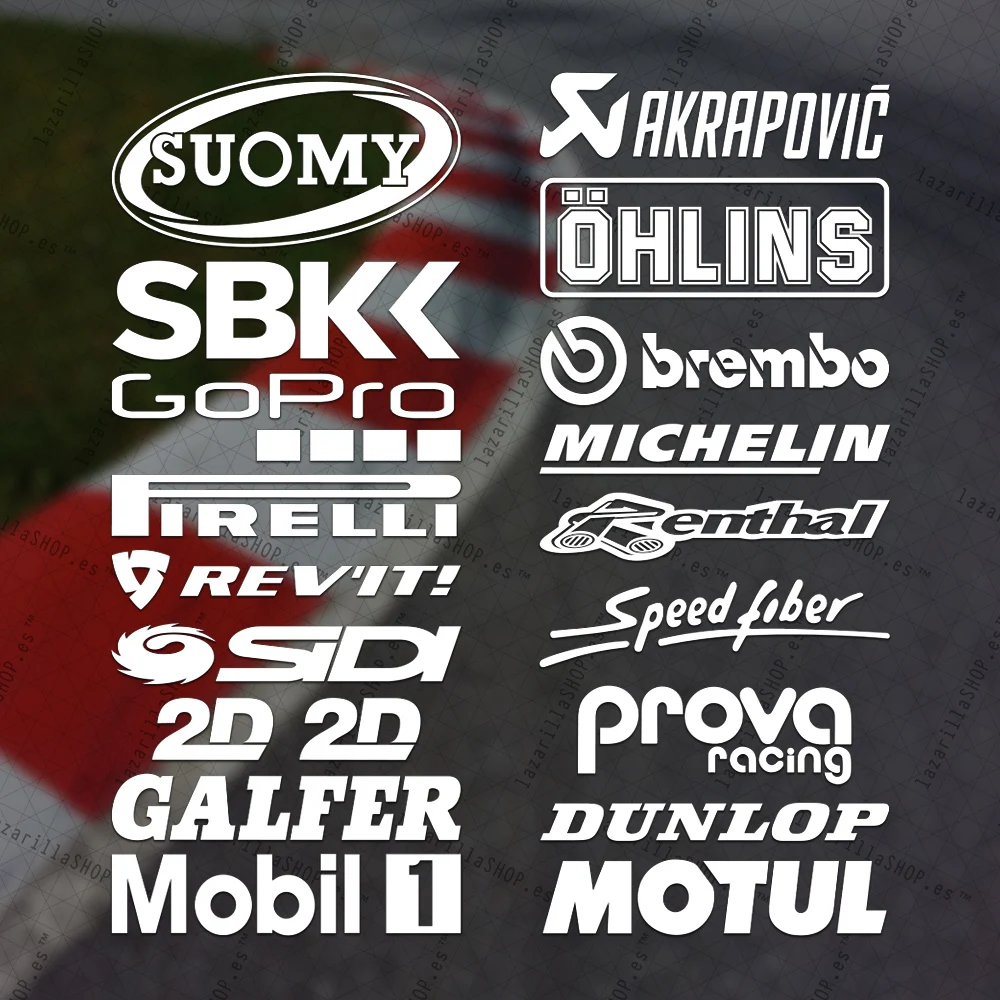 [Pack9/18Syac] Adesivi Sponsor Moto Sponsor Kit Motociclismo Vinile Adesivo Circuit Pack Marche Logo Adesivi Da Corsa Carenatura Moto Qualità Lazillas