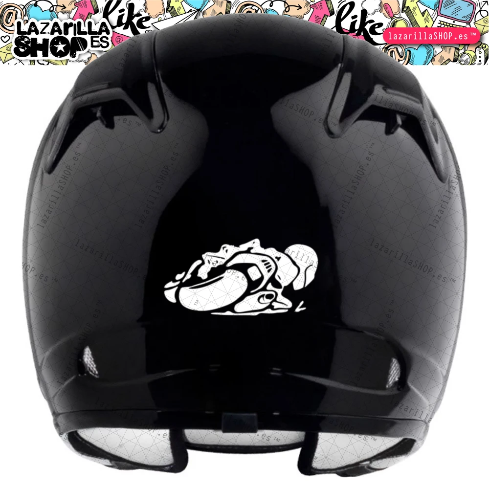 Curvo Biker Dcha Sticker Casco Auto Moto Vinile Biker Biker Biker Biker Biker Stick In Scatola Biker Racing
