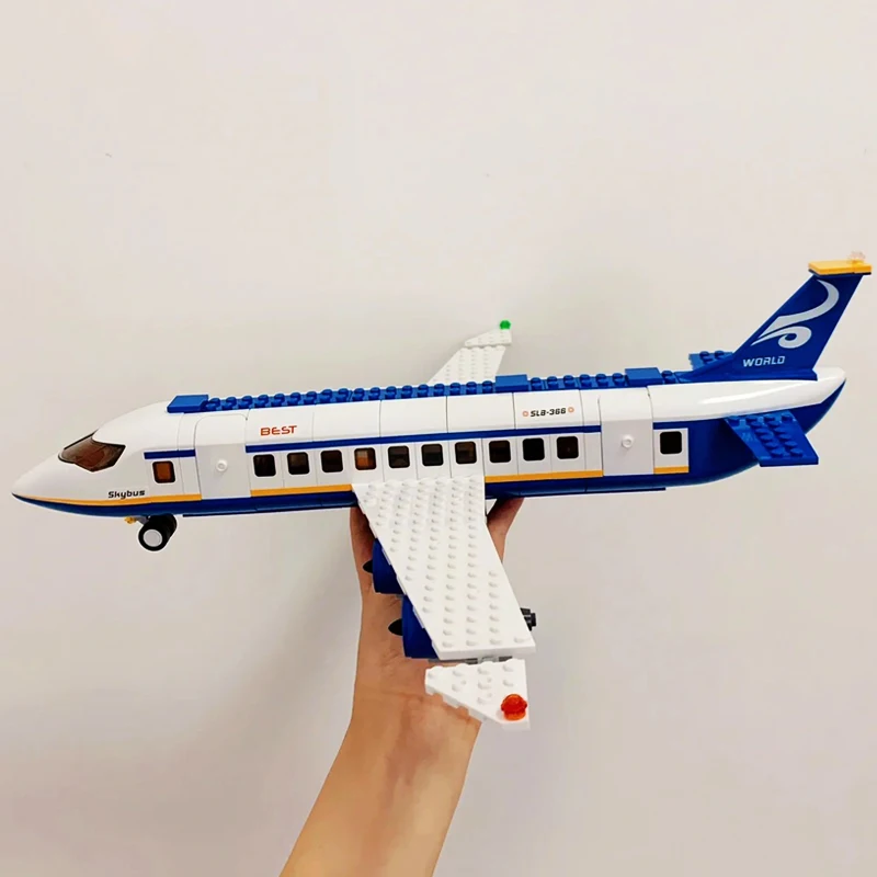 City Plane Series International Airport Airbus Building Blocks Cargo Airliner Medical Rescue Aircraft Model Bricks Set Giocattoli