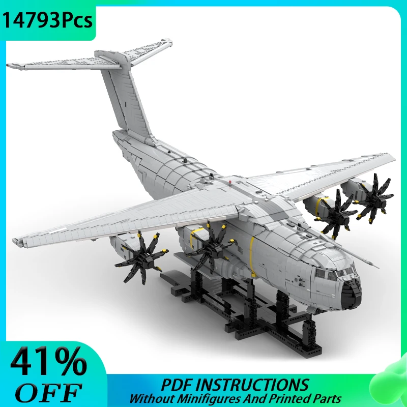 Moc Technical Airbus A400M Atlas Model Fighter Aircraft Building Blocks Fai Da Te Assemblato Airliner Bricks Toy Regalo Di Festa Per Bambini