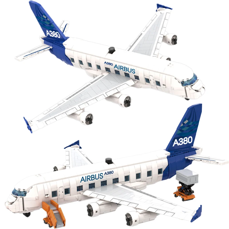 City Passenger Plane Building Blocks A1380 Dreamliner Airbus Transport Airliner Model Bricks Assemblare Giocattoli Per Regalo Per Bambini