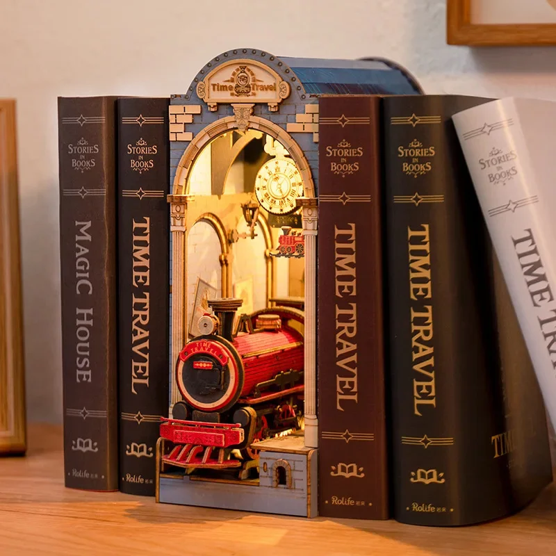 Libri Fai Da Te Angolo Giapponese Sakura Densya Scaffale Inserto Casa Delle Bambole In Miniatura In Legno Con Kit Di Mobili Regalo Di Natale