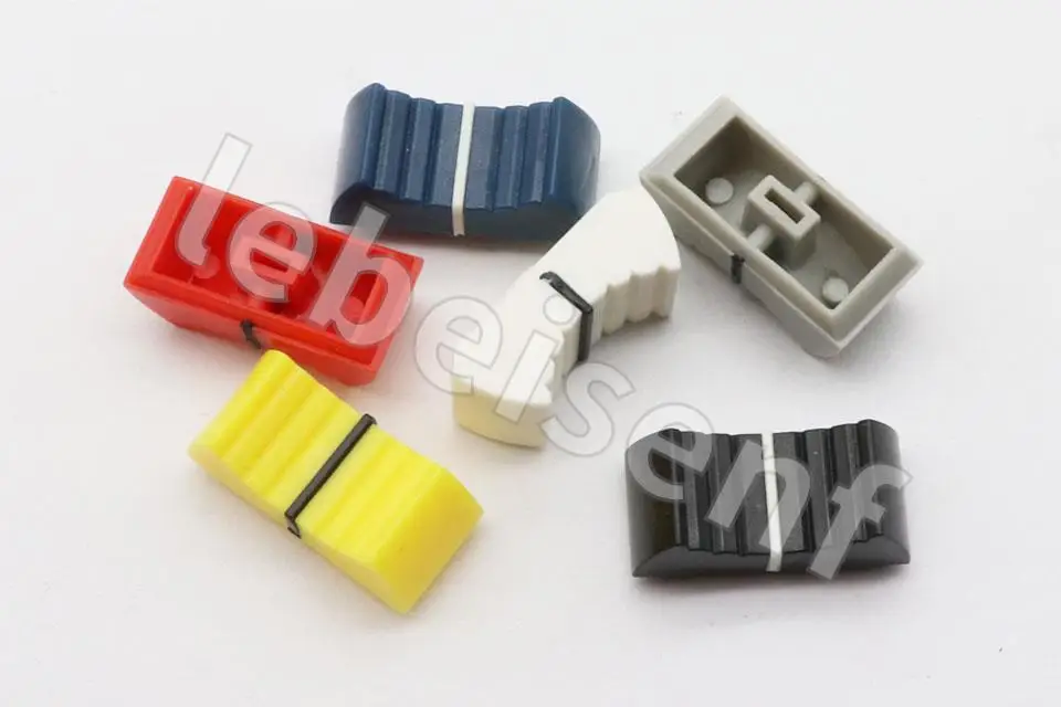 100 Pz Per Yamaha Behringer Soundcraft Mixer Fader Cap/Potenziometro Manopola Push Cap/Dritto Slide Cap 4Mm 24X11X10Mm