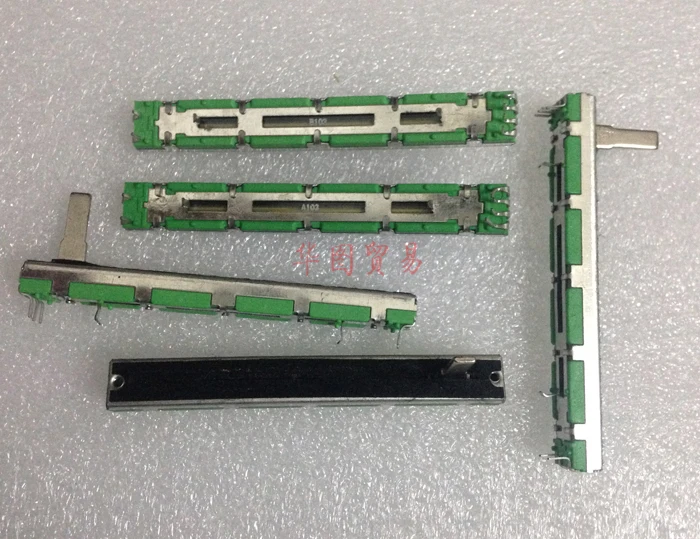 5 Pcs 75Mm Doppio Potenziometro Diapositiva Dritto A10K B10K/Dual Channel Mixer Scivolo Fader Per Yamaha Behringer Soundcraft