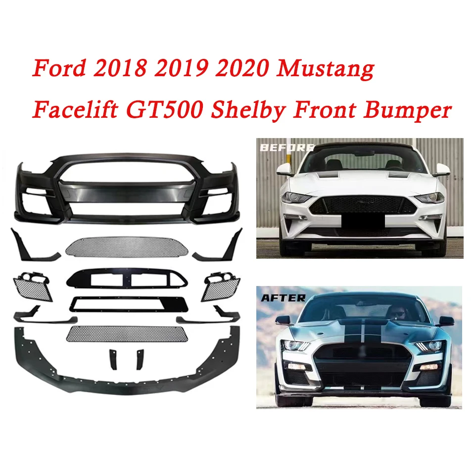 Per 18 19 20 Ford Mustang Gt500 Shelby Style Paraurti Anteriore Con Sostituzione Griglia