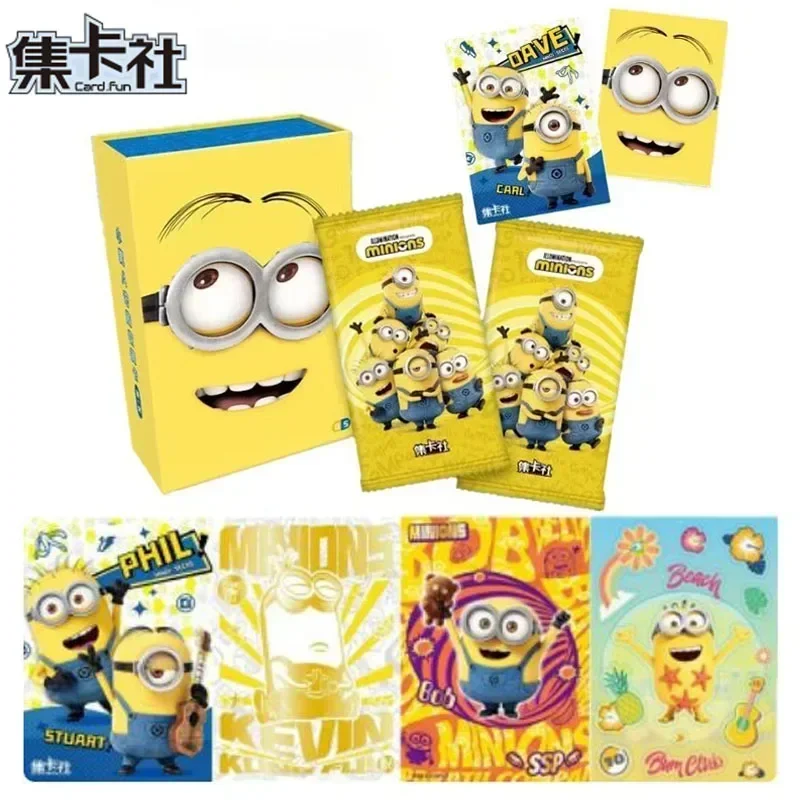 Card Fun Minions Cards New Anime Study Kevin Collection Card Boxes Cute Cartoon Game Cards Toys Regalo Di Compleanno Per Bambini