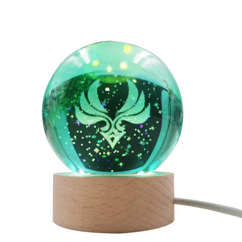 Anime Cosplay Prop Game Genshin Impact Incandescente Crystal Ball Ornament Elements Vision Pyro Electro Hydro Geo Cryo Dendro Anemo