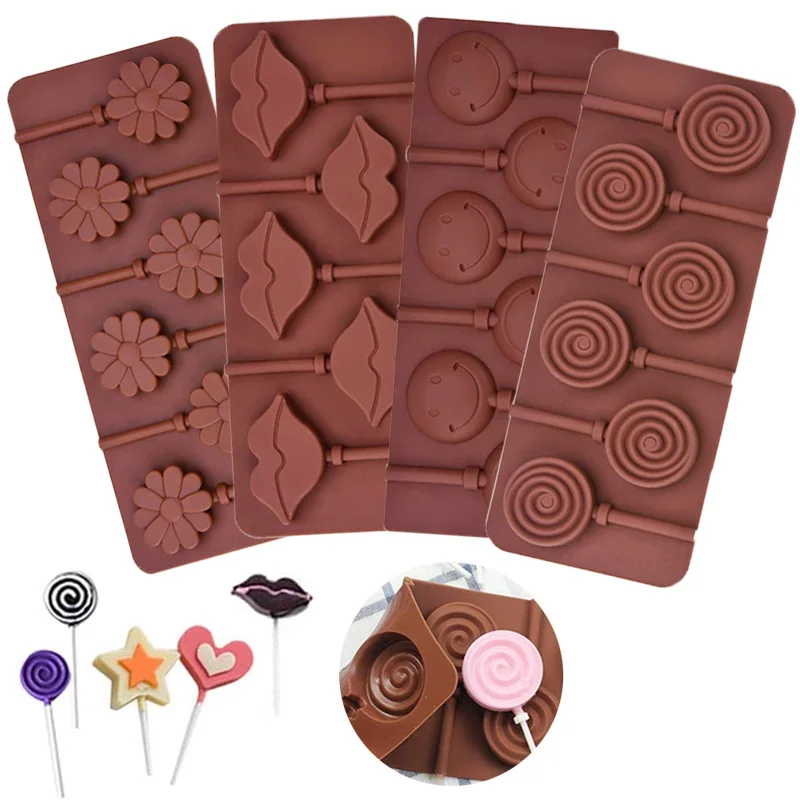 Stampi Per Lecca-Lecca In Silicone Rotondi Con Fiori Carini Stampi Per Gelatina E Caramelle Stampi Per Torte Forme Di Varietà Forma Per Decorare Torte