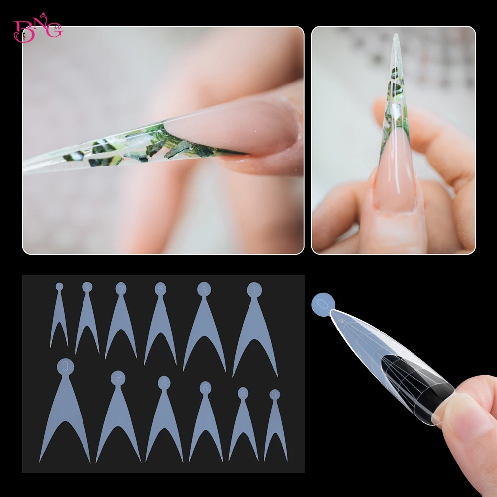 Bng 24Pcs Dual Forms Nails Stampi In Silicone Stiletto French Manicure Tools Formas Cuscinetti In Silicone Riutilizzabili Adesivi Per Forme Superiori