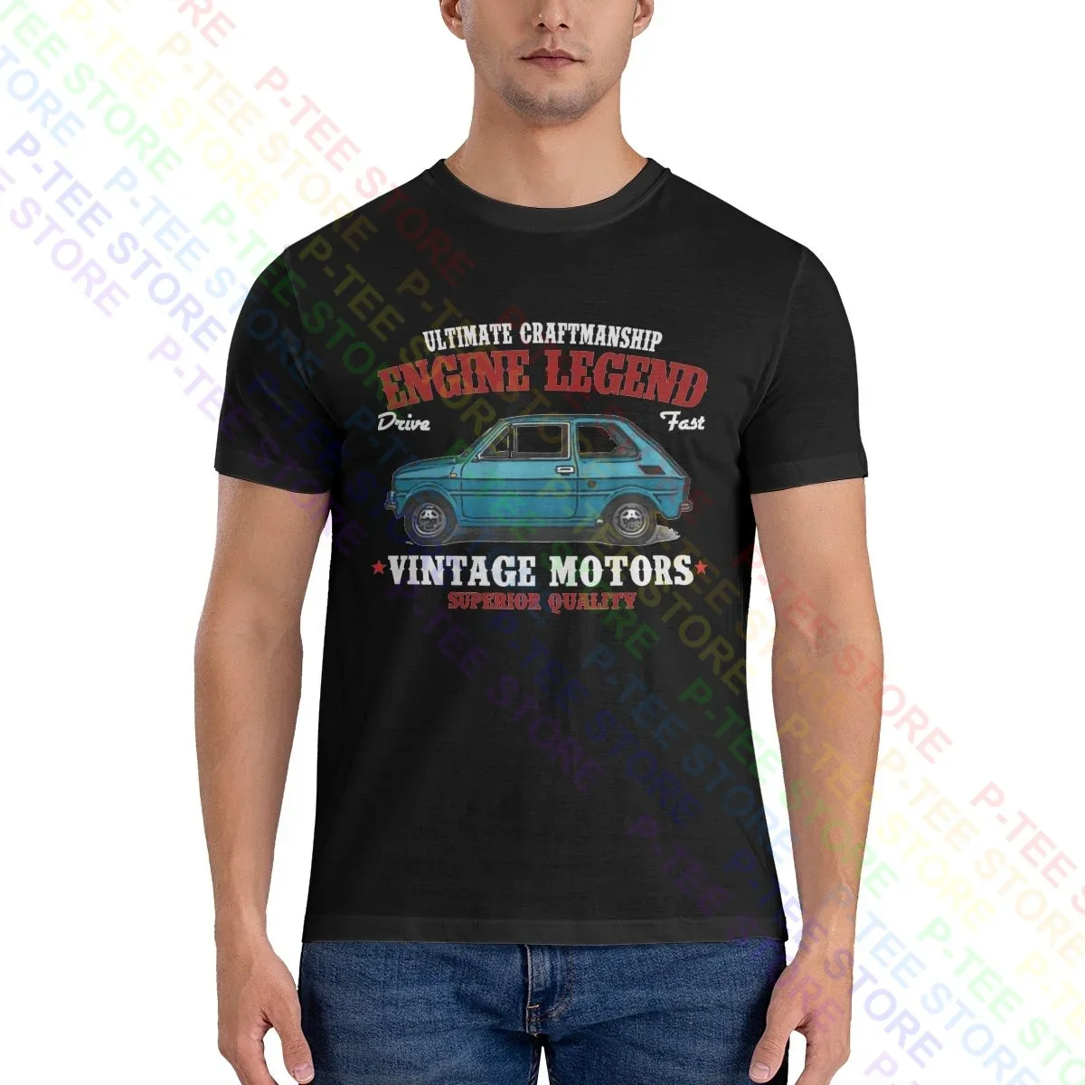 T-Shirt Fiat 126 1976 Engine Legend Shirt Best Trendy Natural Hot Selling Tee
