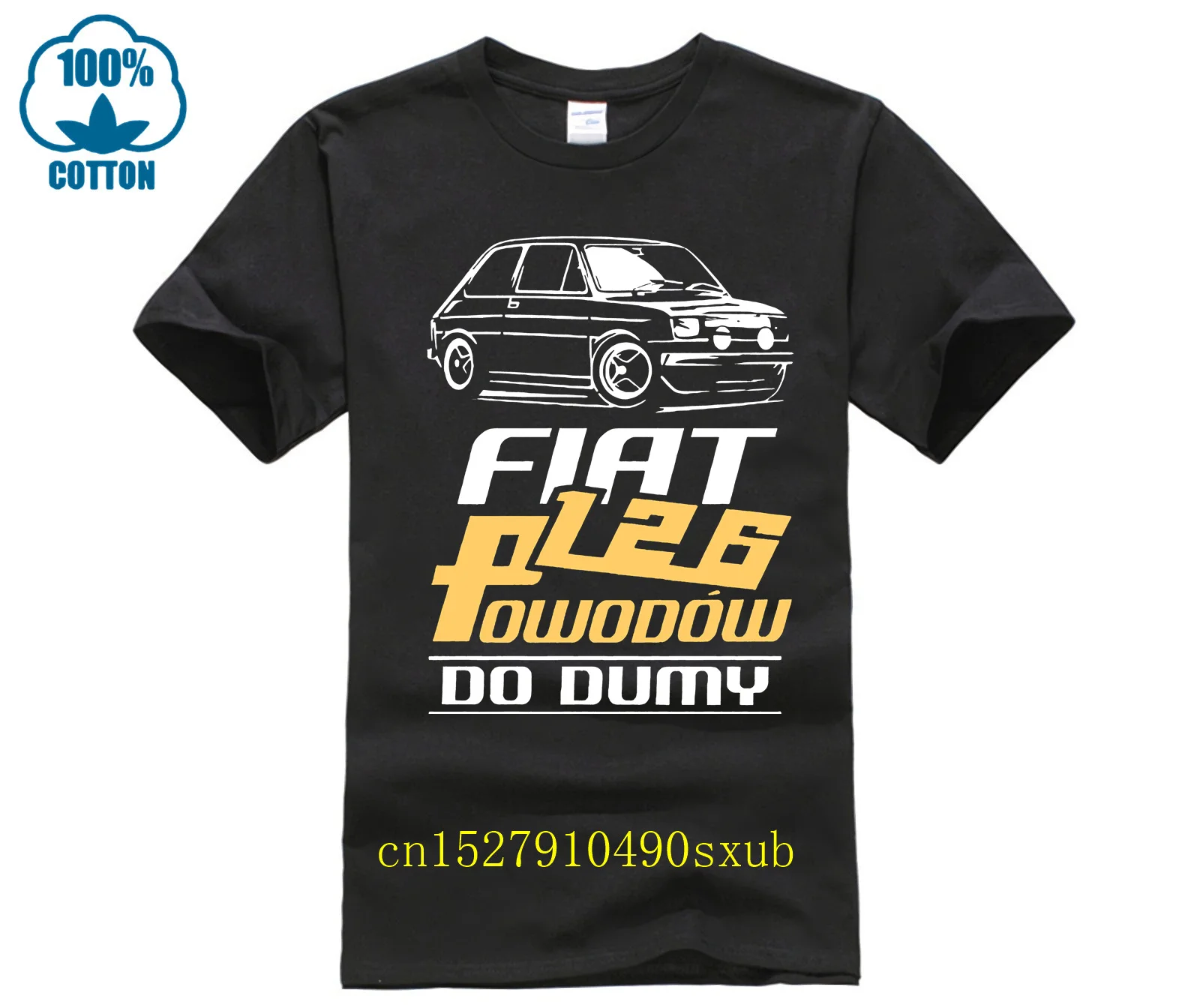 T-Shirt Con Stampa Casual Da Uomo Moda Fiat 126 Powodow Do Dumy Meska Koszulka Polska Koszulki Polski Polski Polish Fashion Summer T-Shirt