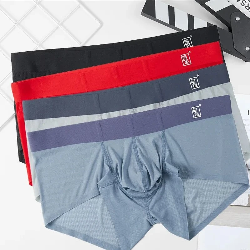 Boxer Ultra-Fin Sans Couture En Soie Glaciale Pour Hommes Scarpe Da Boxe In Seta Di Ghiaccio Senza Cuciture Ultrasottili Da Uomo