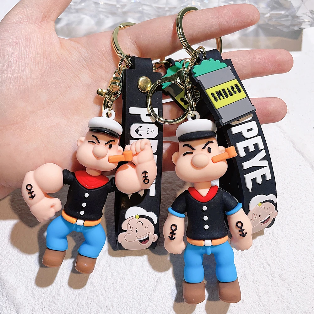 Anime Popeye Sailor Portachiavi Cartoon Figure Popeye Doll Ciondolo Portachiavi Borsa Portachiavi Per Auto Llaveros Gioielli Amici Regali
