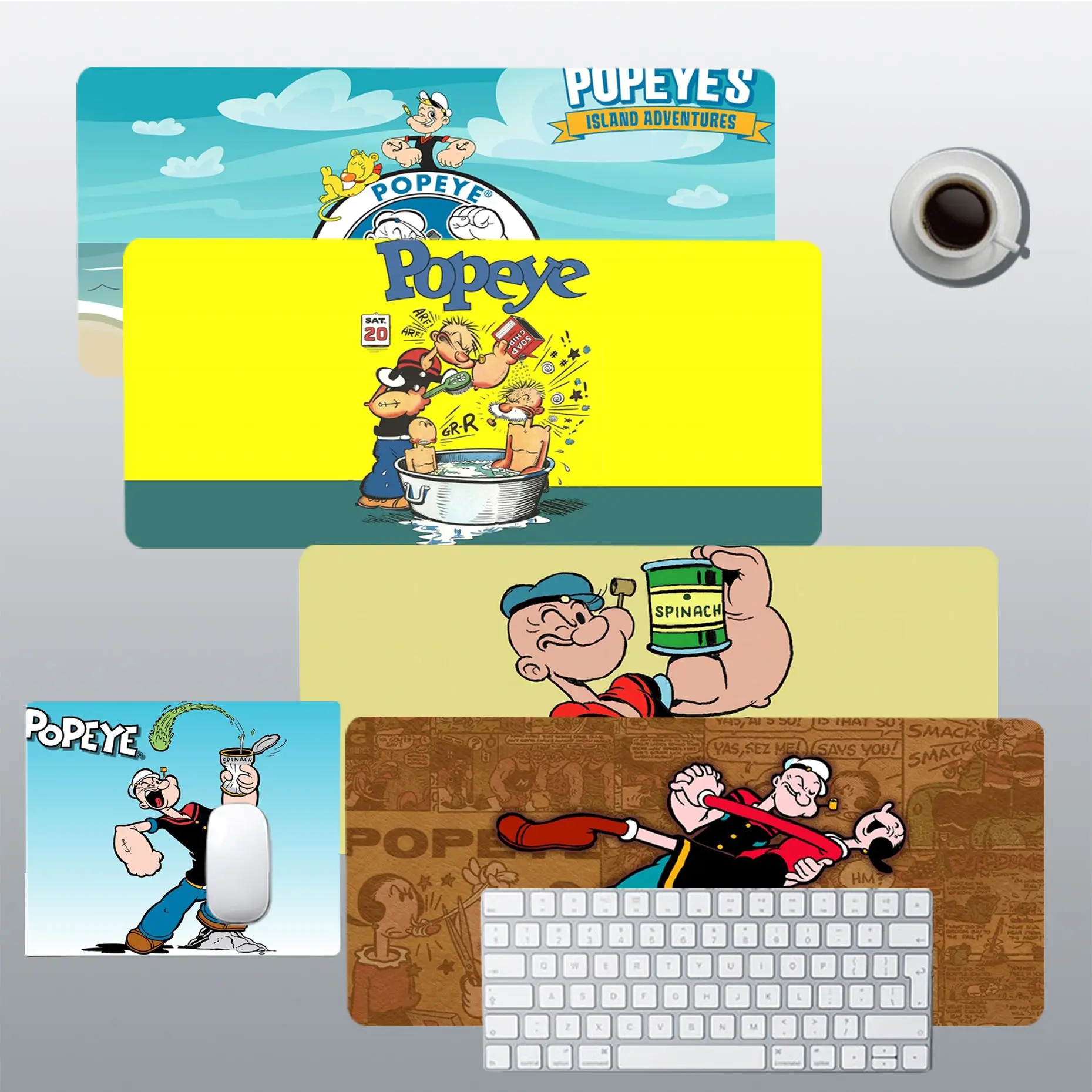P-Popeye The-Sealers Mousepad Funny Beautiful Anime Mouse Pad Mat Size Per Kawaii Desk Teen Girls For Bedroom