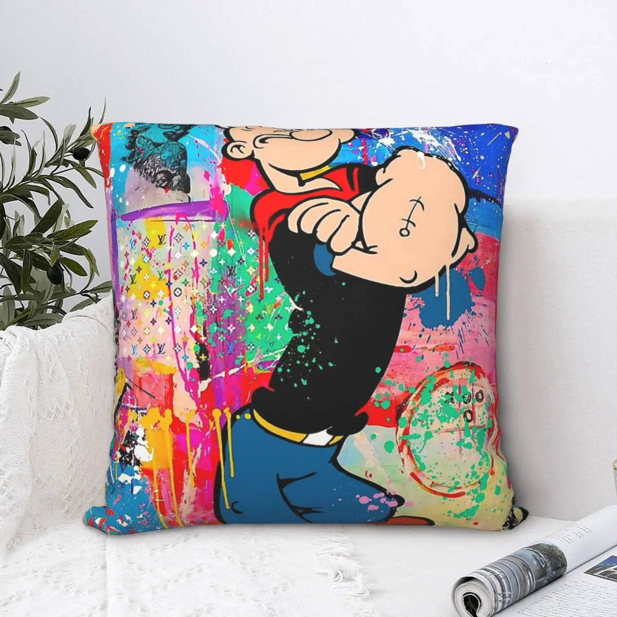 Hello Classic Fodera Per Cuscino In Poliestere Popeye The Sailor Man Cartoon For Home Chair Fodera Per Cuscino Decorativo Kawaii