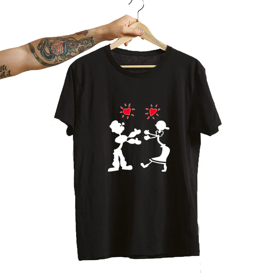 Rachel Green Magliette Donna Popeye E Olive Oyl Classic T-Shirt Friends Tv Show Magliette Streetwear Graphic Tees