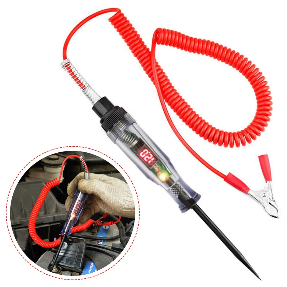 Auto Truck Tensione Circuito Tester 6V 12V 24V Dc Digital Display Long Probe Pen Lampadina Auto Strumento Diagnostico Auto Riparazione Auto