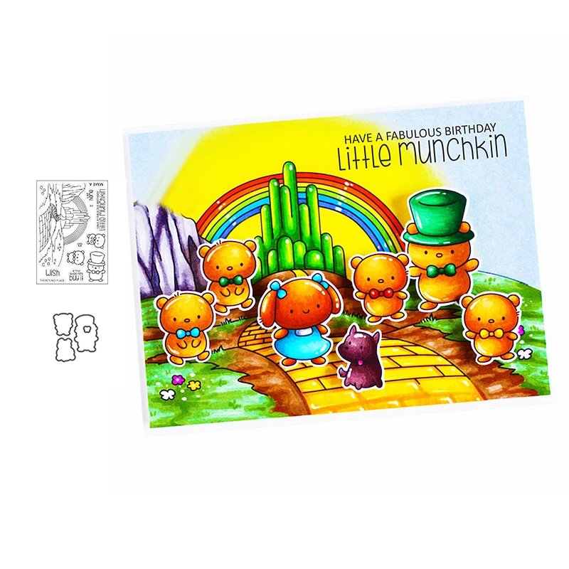 Little Munchkin Halloween Cute Metal Cutting Muore E Timbri Stampo Scrapbook Paper Craft Knife Mold Blade Punch Stencil Muore