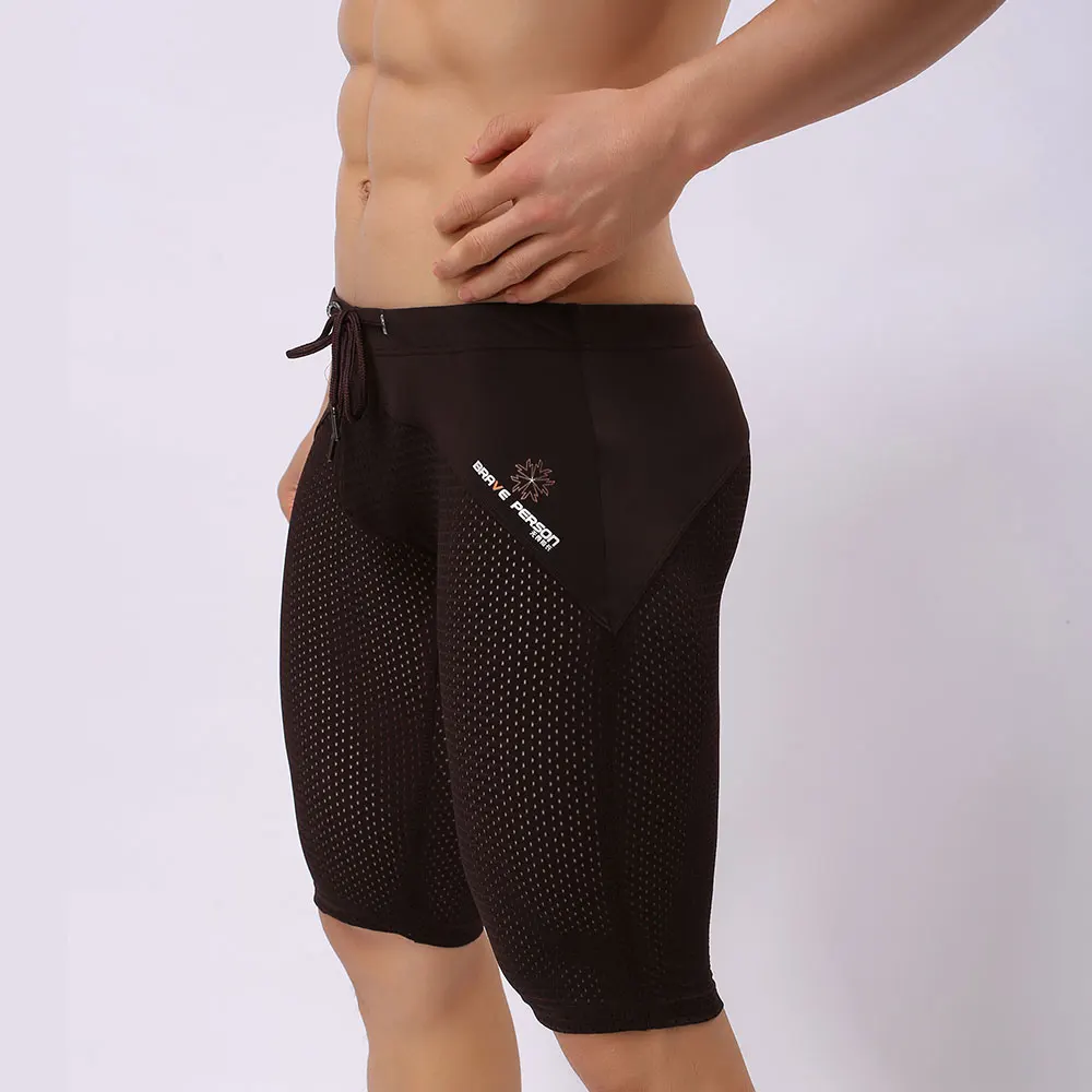 Uomini Causale Shorts Elastici Palestra Palestra Sport Di Fitness Tronchi Di Costumi Da Bagno Hombre Lungo Allentato Boxer Inferiore Sonno