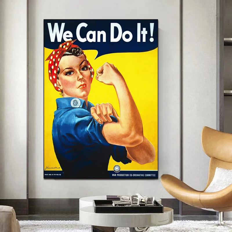 Ce La Possiamo Fare! Hannah The Rivetter Vintage Poster Ww2 Propaganda Stampe Antiche Wall Art Canvas Painting Pictures Decorazione Della Parete
