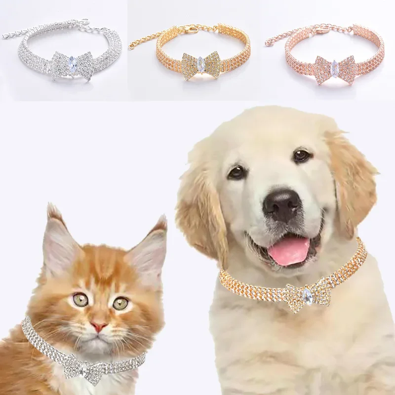 1 Pz Pet Dog Chain Puppy Jewellery Diamond Choker Per Cani Regolabile Cat Dog Fashion Collana Collare Accessori Per Cani Di Lusso