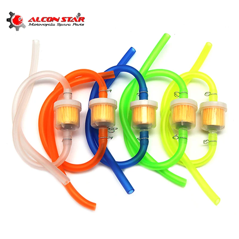 Alconstar- 6Mm Moto Gas Filtro Carburante Tubo Benzina Tubo Linea + 4 Clip Moto Scooter Dirt Bike Off Road Quad Atv Bike Racing