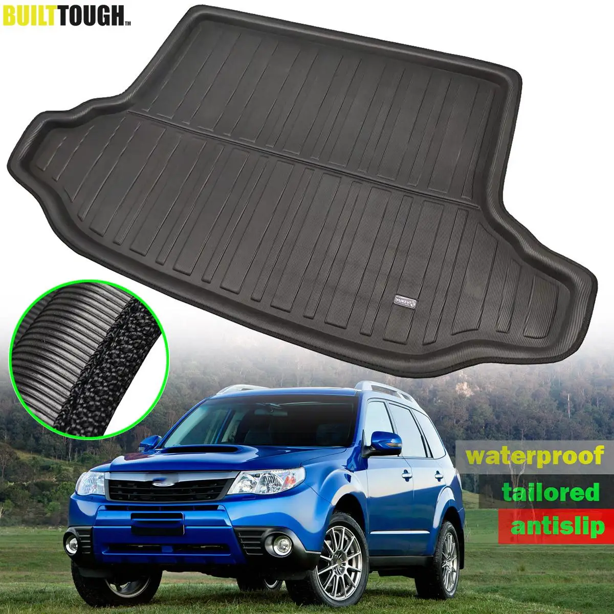 Per Subaru Forester Sh 2008 - 2013 Sartoriale Cargo Liner Boot Tray Posteriore Tronco Tappetino Tappeto Impermeabile 2009 2010 2011 2012