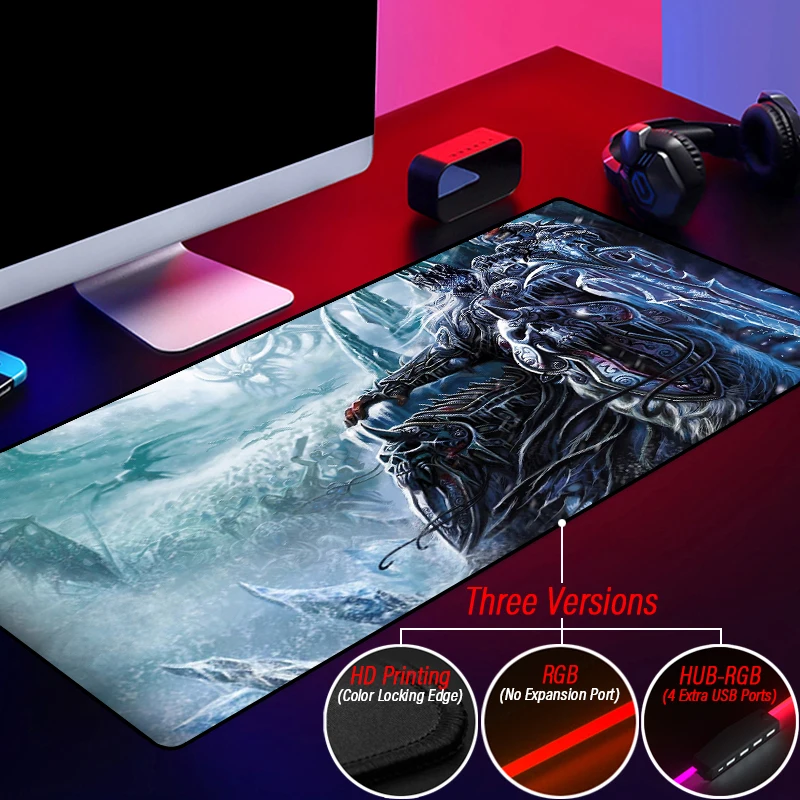Illumina Wow Tappeto Tessuto Personalizzato World Of Warcraft Tappeto Illidan Arthas Hub 4 In 1 Usb Laptop Pc Rgb Mouse Pad Led Desk Mat