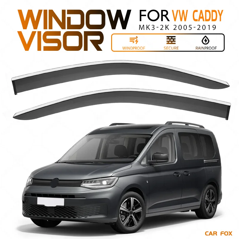 Per Vw Caddy 2K 2005-2019 Visiera Finestra Vent Shades Protezione Deflettore Pioggia Sole 4 Pz/Set Per Vw Caddy 2K 2005-2019