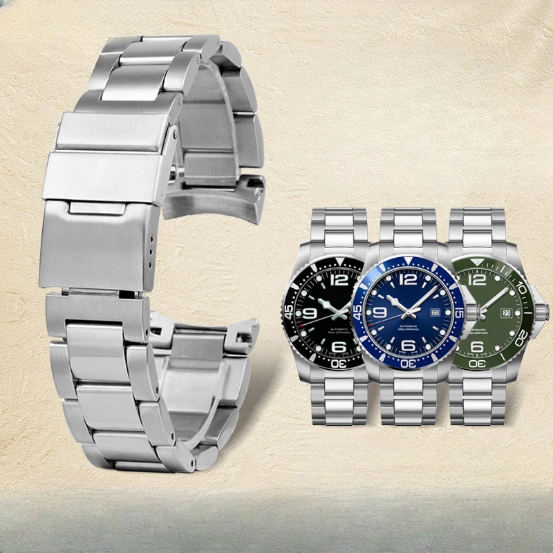 Per Longines Sostituisci Il Comodo Cinturino Dell'Orologio Conquest Series 41Mm Dial L3.742 L3.781 Cinturini Impermeabili In Acciaio Inossidabile 21Mm