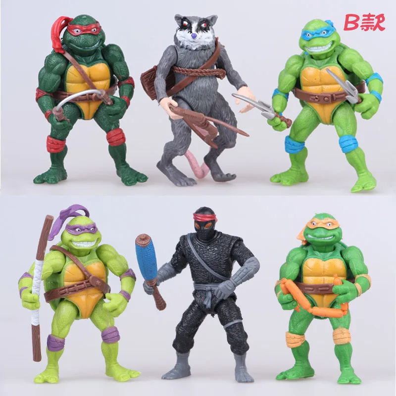 6Pcs Teenages Mutant Ninja Turtles Action Model Raphael Sapphire Donatello Joint Mobile Doll Kids Collectible Decor Toys