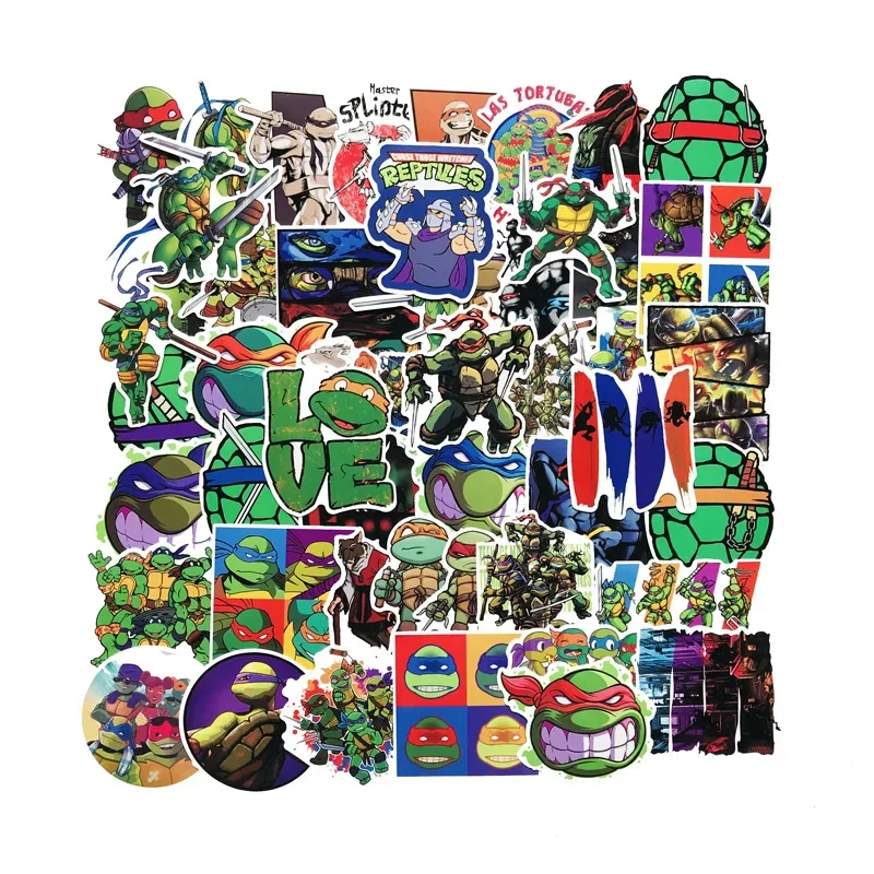 50 Pz/Set Ninja Turtle Personality Cartoon Stickers Skateboard Frigorifero Auto Elettrica Valigia Bagagli Notebook Phone Sticker